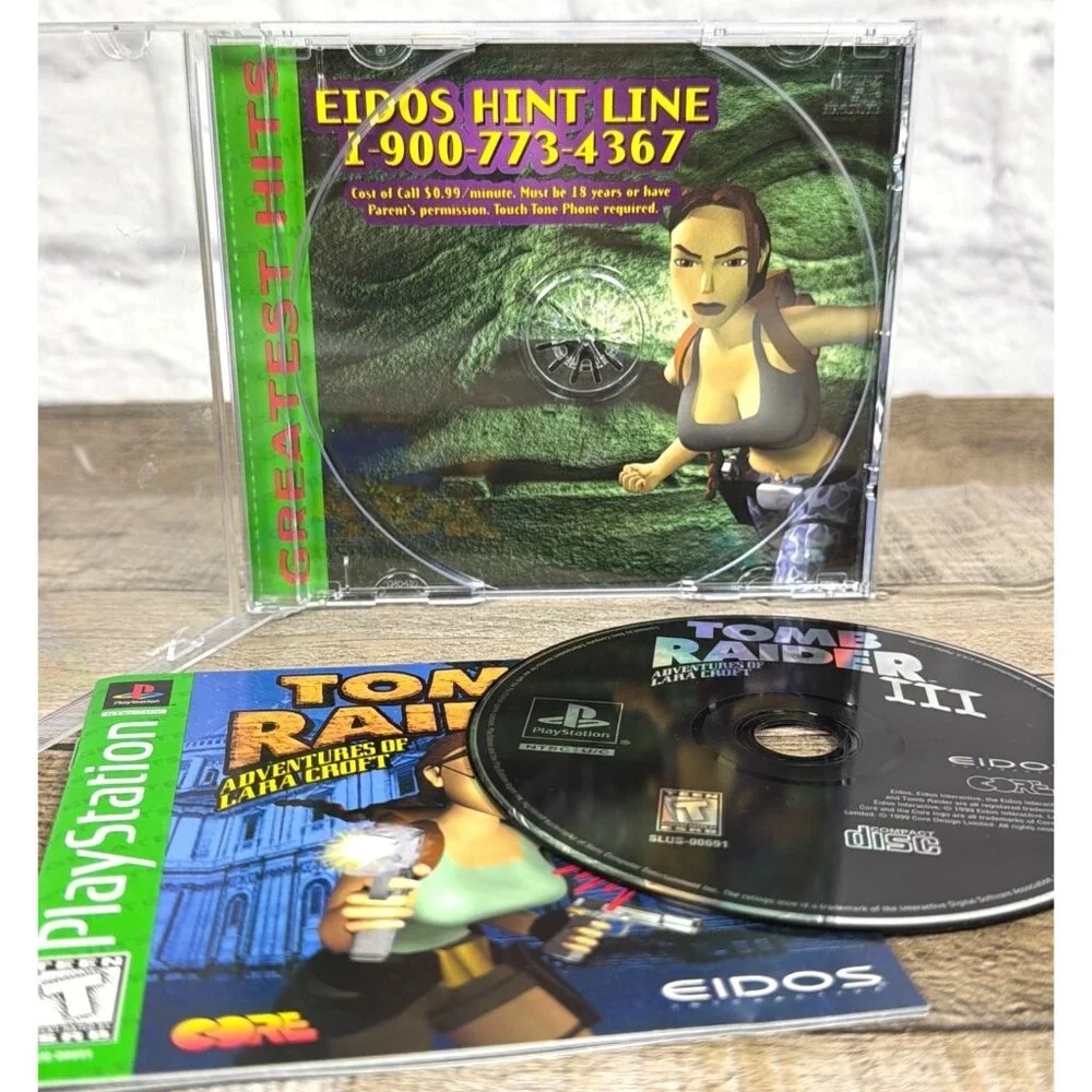 Tomb Raider III Adventure Lara Croft PlayStation PS1 Greatest Hits Manual Tested